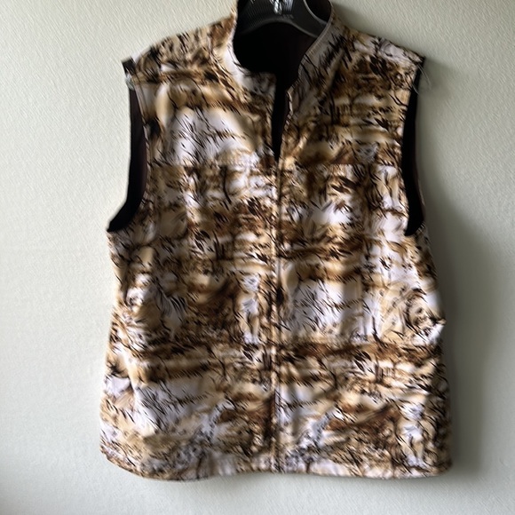 Chico's Vest Reversible animal print brown tones size 3 or size 16 - Picture 8 of 13